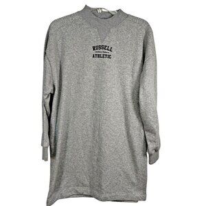 NWT Russell Athletic Sporty Tunic Dress Over Sized Sweatshirt Gray Women Size S